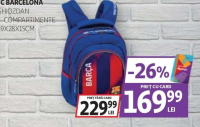 FC BARCELONA GHIOZDAN 3 COMPARTIMENTE 39X28X15CM