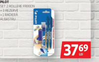 PILOT Set 2 rollere Frixion + 3 rezerve + 1 radieră albastru