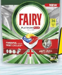 FAIRY PLATINUM DETERGENT PENTRU MAȘINA DE SPĂLAT VASE, 36 CAPS.