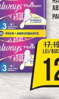 Always Platinum Absorbante periodice, nr. pachet 8/10/12/14 buc.