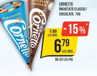 Cornetto Înghețată classic/ciocolată, 75g