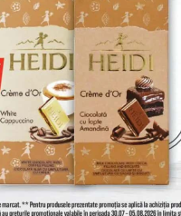 HEIDI CREME D'OR Ciocolată, diverse sortimente, 90g
