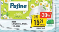 PUFINA HÂRTIE IGIENICĂ, MUȘETEL, 3 STR., 8 ROLE