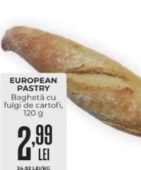 EUROPEAN PASTRY Baghetă cu fulgi de cartofi 120 g