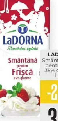LaDORNA Smântână UHT pentru frișcă 35% grăsime 1l