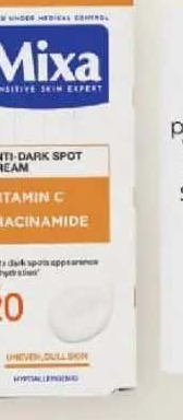 MIXA Cremă hidratantă anti-pete pigmentare, cu Vitamina C și Niacinamidă, SPF 20, 50 ml