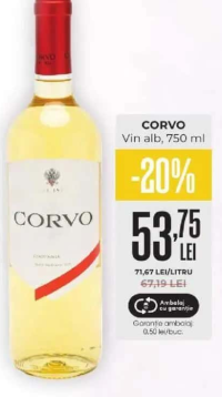 Corvo Vin alb, 750 ml