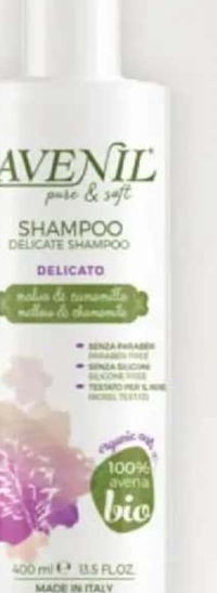 AVENIL Șampon pentru păr delicat, cu ovăz, nalbă și mușețel, 400 ml