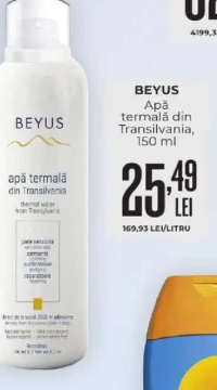 BEYUS Apă termală din Transilvania, 150 ml