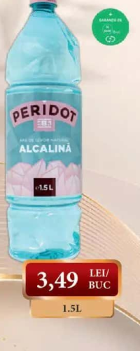 PERIDOT apă minerală plată, alcalină 1.5L