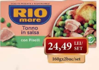 RIO MARE conservă de ton cu mazăre 160gx2buc/set