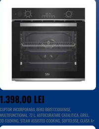 BEKO CUPTOR INCORPORABIL BBIS13300XMSE, MULTIFUNCTIONAL, 72 L, AUTOCURATARE CATALITICA, GRILL, 3D CO