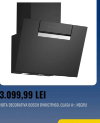 BOSCH HOTA DECORATIVA DWK67FN60, CLASA A+, NEGRU
