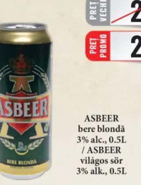 ASBEER bere blondă 3% alc., 0.5L