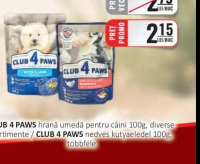CLUB 4 PAWS hrană umedă pentru câini 100g, diverse sortimente