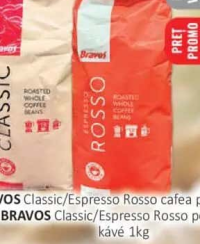 BRAVOS cafea prăjită, boabe 1kg