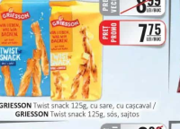 GRIESSON Twist snack 125g cu sare, cu cașcaval