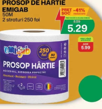 EMIGAB PROSOP DE HÂRTIE 50M 2 straturi 250 foi