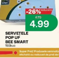 BEE SMART ȘERVEȚELE POP UP 150buc
