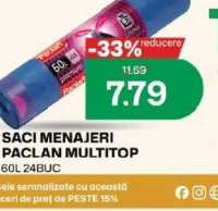 PACLAN MULTITOP SACI MENAJERI 60L 24BUC