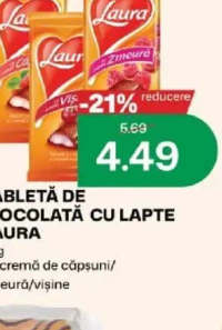 Laura Tabletă de Ciocolată cu Lapte 92g