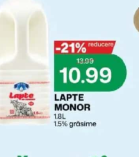 Monor Lapte 1.8L 1.5% grăsime