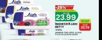 Betty Lido Înghețată 1100ML dietetică, fără zahăr, choco/fructe de pădure/vanilie
