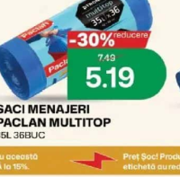 PACLAN MULTITOP SACI MENAJERI 35L 36BUC