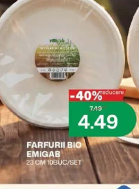 EMIGAB FARFURII BIO 23 CM 10BUC/SET