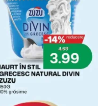 Zuzu Divin Iaurt în stil grecesc natural 150g 10% grăsime