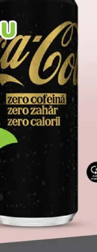 Coca-Cola Zero Băutură răcoritoare carbogazoasă Fără zahăr și fără cofeină 0.33 L