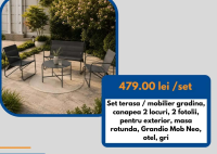 Grandio Mob Neo Set terasa / mobilier gradina canapea 2 locuri 2 fotolii pentru exterior masa rotund