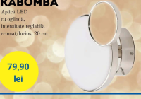 KABOMBA Aplică LED cu oglindă, intensitate reglabilă cromat/lucios, 20 cm