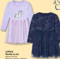 Lupilu Rochie cu tul, mărimi 98-128, 1 buc.