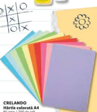 Crelando Hârtie colorată A4 80 g/mp / 200 de coli 1 set