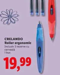 Crelando Roller ergonomic inclusiv 3 rezerve cu cerneală 1 buc.