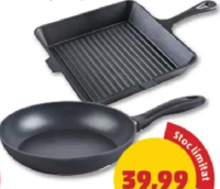 Tigaie din aluminiu/Tigaie grill fontă 24 cm/25x4,7 cm
