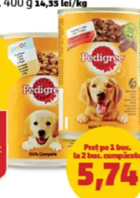 Pedigree Hrană umedă câini pui/vită 400g