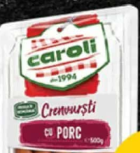 Caroli Crenvurști cu porc 500g