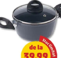 Oală aluminiu cu capac sticlă 16 cm, 24 cm, 20 cm