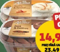 Aloma Înghețată vanilie și sirop caramel / cacao și sirop de cacao 461g