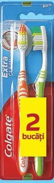 Colgate Periuță de dinți Extra Clean Medium, 2 buc.