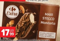 Carrefour Extra Înghețată cu smântână, vanilie și glazură de ciocolată 4x80g