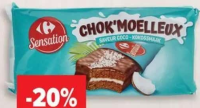 Carrefour Sensation Prăjitură glazurată cu ciocolată și cocos 10 x 42 g, per pachet