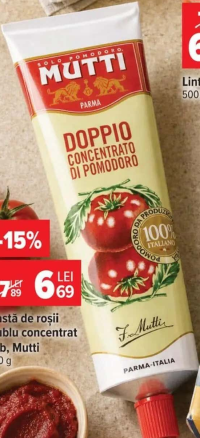 Mutti Pastă de roșii dublu concentrată tub 130g