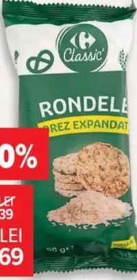 Carrefour Classic Rondele din orez/grâu expandat 56 g