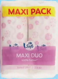 Carrefour Soft Dischete demachiante Maxi Duo 2x80 buc.