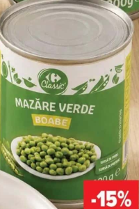 Carrefour Classic Mazăre verde boabe 800g