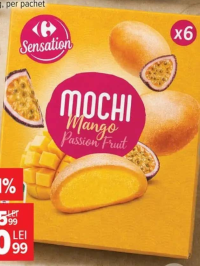 Carrefour Sensation Mochi Înghețată cu mango și fructul pasiunii 210g