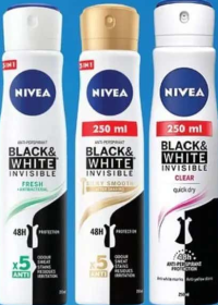 Nivea Deodorant femei Black&White Invisible Clear/Invisible Silk Smooth/Invisible Fresh 48H 250ml